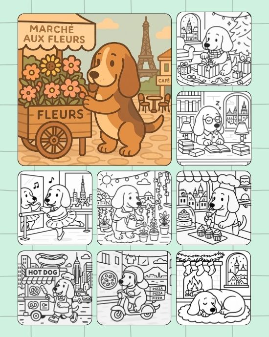 Basset Hound Coloring Pages, Relax With Lovely Basset Hound Poses